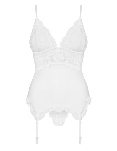 Corset Y Tanga Color Blanco Talla (interno):s/m