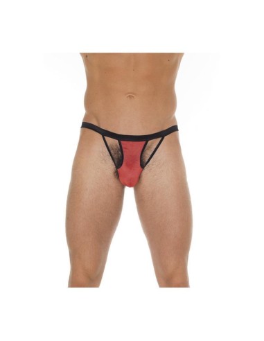 Tanga Con Tiras Rojo Y Negro Talla única