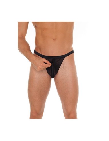 Tanga Con Cremallera Negro Talla única