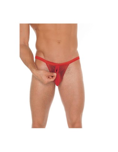 Tanga Con Cremallera Rojo Talla única