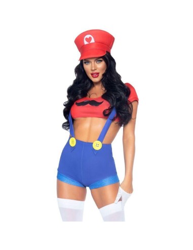 Leg Avenue - Disfraz Sexy Mario Bros Rojo/azul S