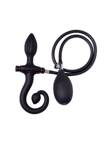 Plug Anal Inflable Con Bomba Negro