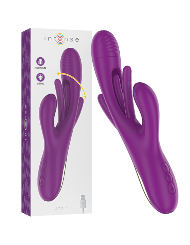 Intense - Apolo Vibrador Multifunción Recargable 7 Vibraciones Con Lengua Oscilante Morado