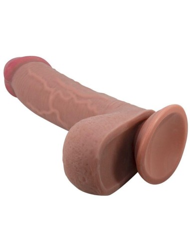 Pretty Love - Sliding Skin Series Dildo Realístico Con Ventosa Piel Deslizante Mulato 23.4 Cm