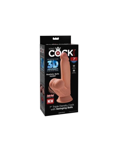 King Cock - Plus 3d Dildo Swinging Balls 15.2 Cm