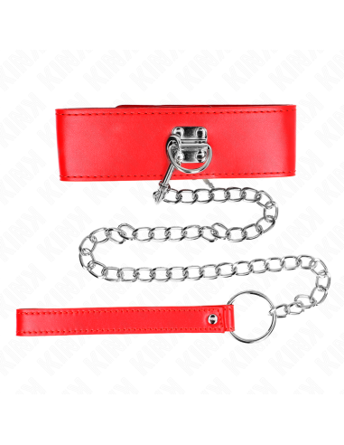 Kink - Collar Con Correa 65 Cm Ancho Rojo Ajustable 33.5-41 Cm X 5 Cm