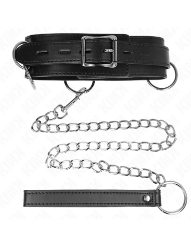 Kink - Collar Con Correa 80 Cm Esclavitud 3 Anillos 53 X 5 Cm