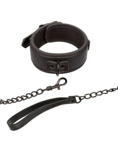 Calexotics - Nocturnal Collar Y Correa Cuero Ajustable Negro