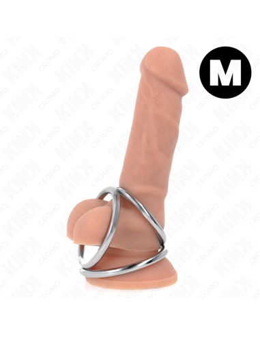 Kink - Anillo Pene Triple Metal Cromado 3.8 Cm A 5 Cm Modelo 2