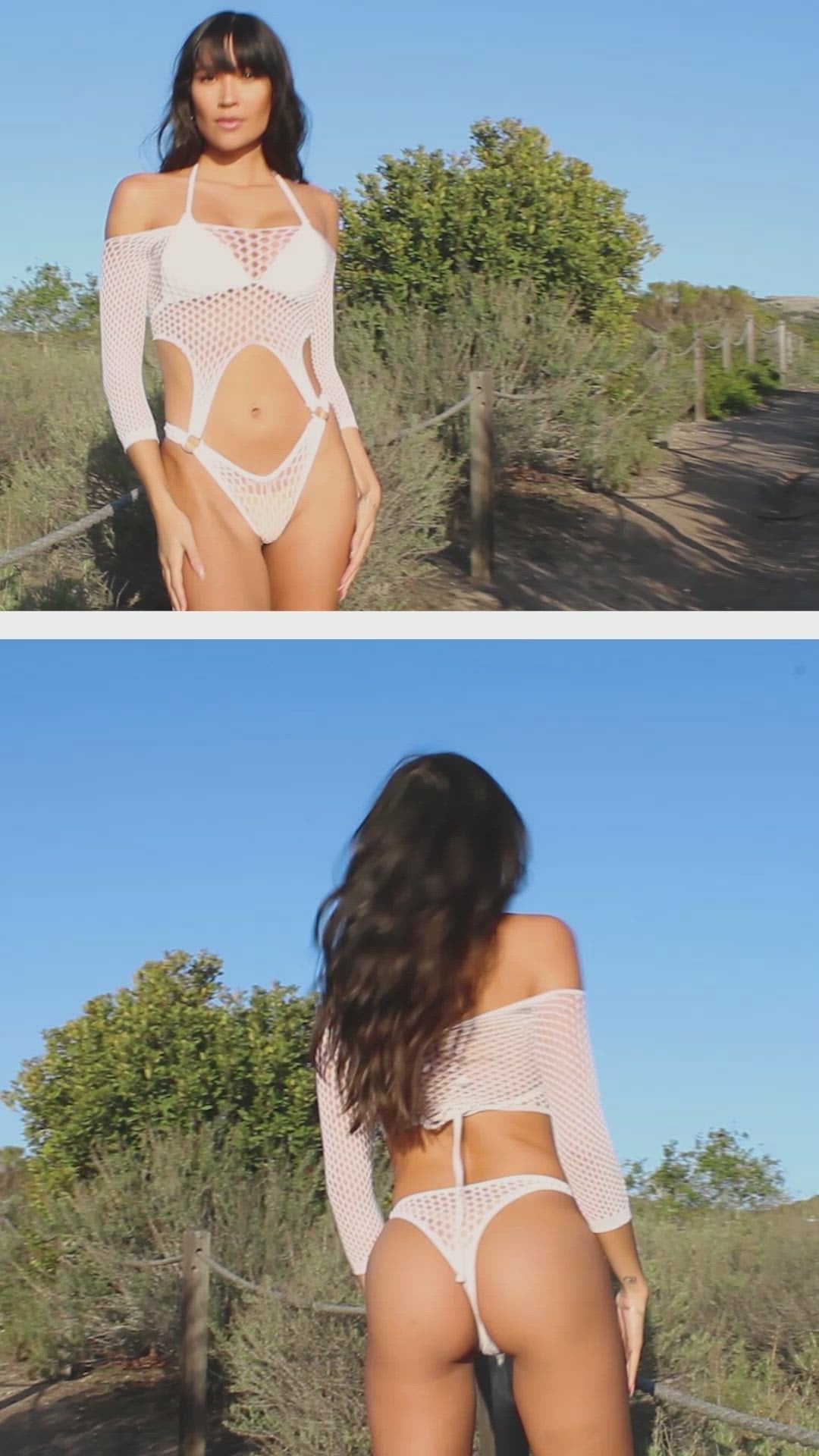 Leg Avenue - Body Tanga De Manga Larga Talla Unica Blanco