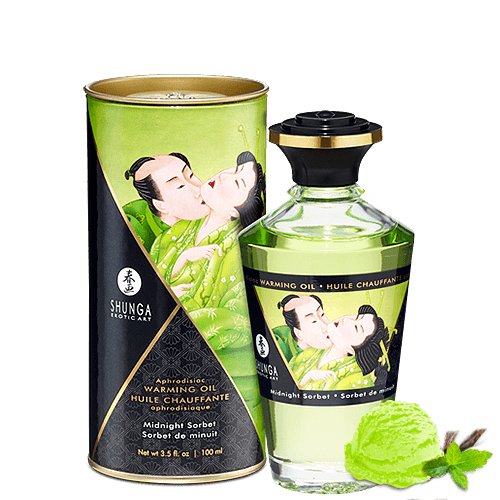 Shunga Aceite De Masaje Efecto Calor Aroma Sorbete De Medianoche