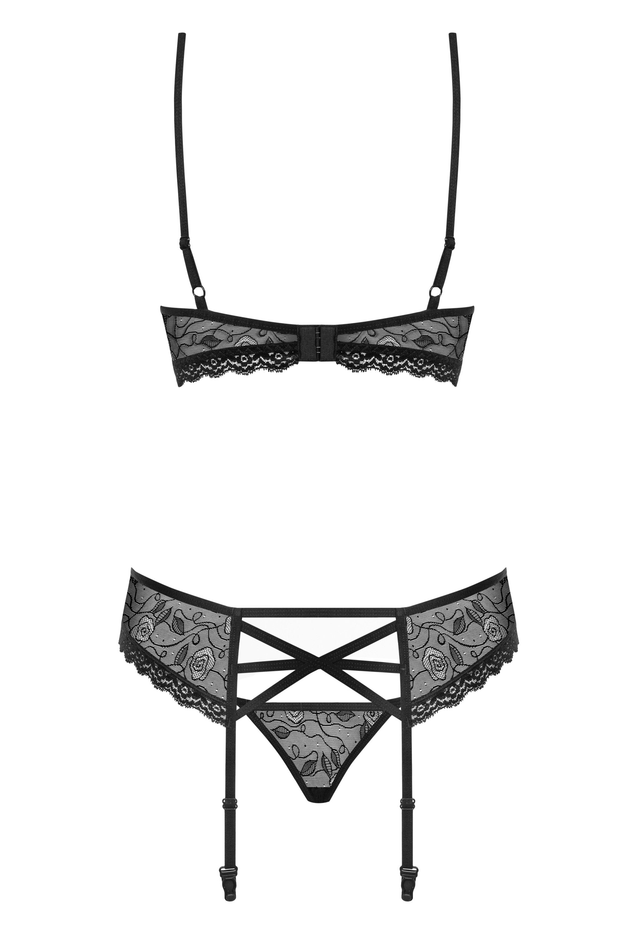 EAN 5901688214640 - Obsessive 818-SEG-1 L/XL conjunto de ropa interior y bodi Conjunto de lencería Negro Elastano, Poliamida imagen 6