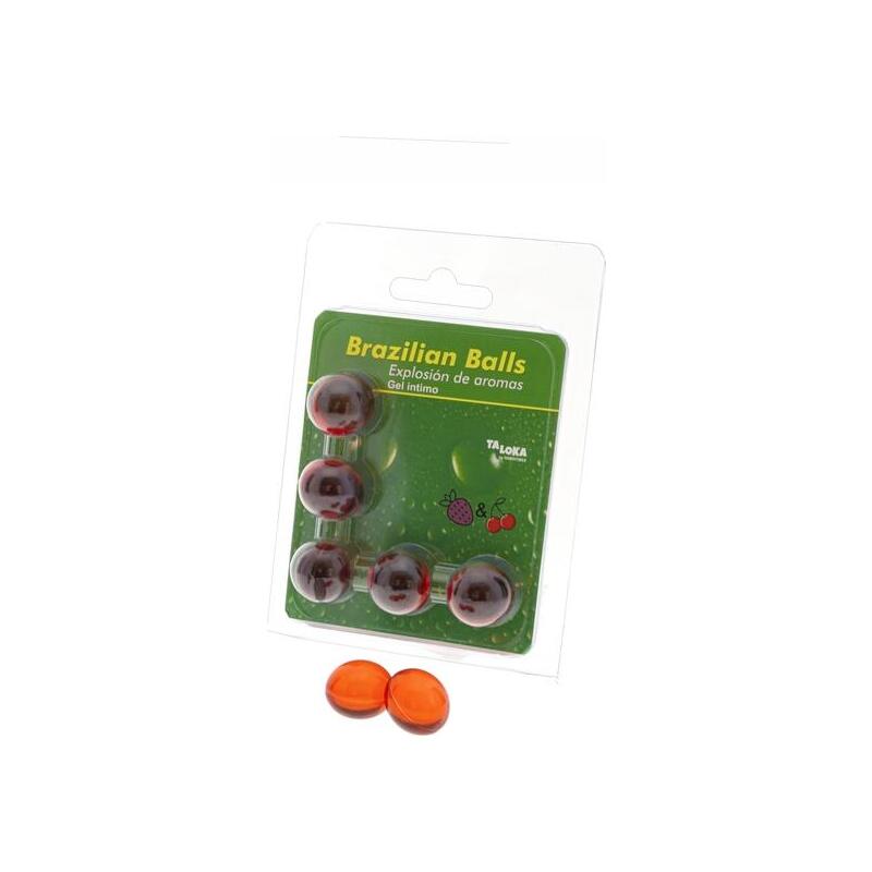 5  Brazilian Balls Explosion De Aromas Gel Intimo - Fresa Y Cereza