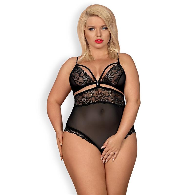 838-Ted-1 Bodysuit Negro Talla (Interno):S/M