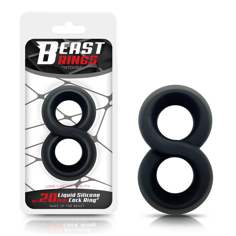 Anillo Doble Para El Pene 100% Silicona Líquida 2 Cm Negro