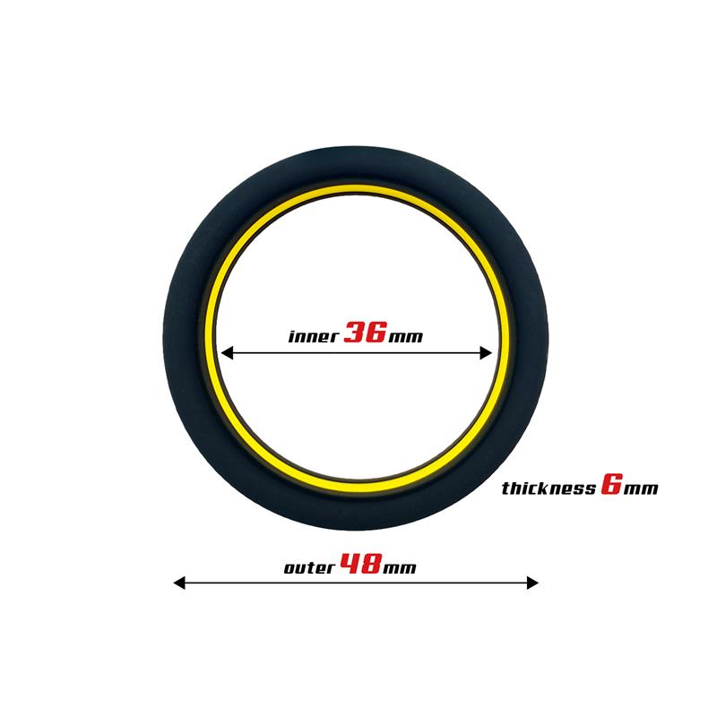 Anillo Para El Pene 100% Silicona Sólida 3.6 Cm Amarillo Y Negro