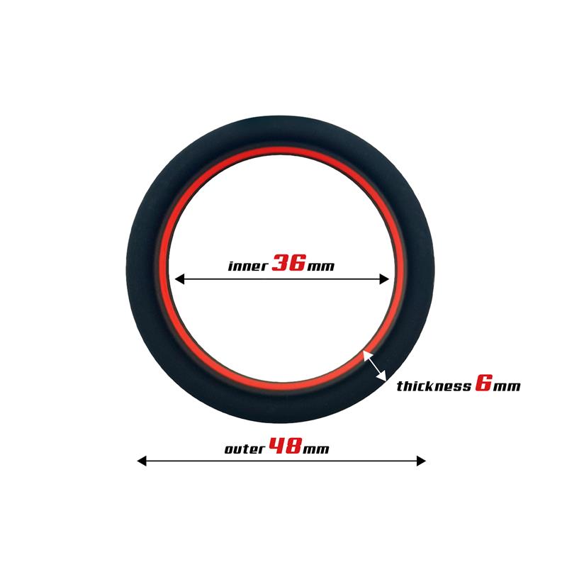 Anillo Para El Pene 100% Silicona Sólida 3.6 Cm Rojo Y Negro