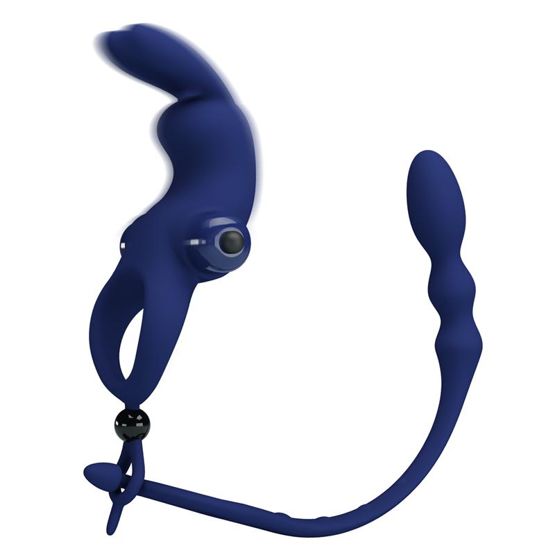 Pretty Love - Ayad Anillo Vibrador Rabbit Con Plug Azul