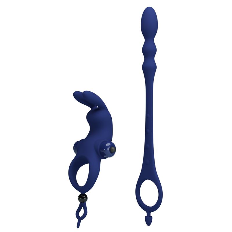 Pretty Love - Ayad Anillo Vibrador Rabbit Con Plug Azul