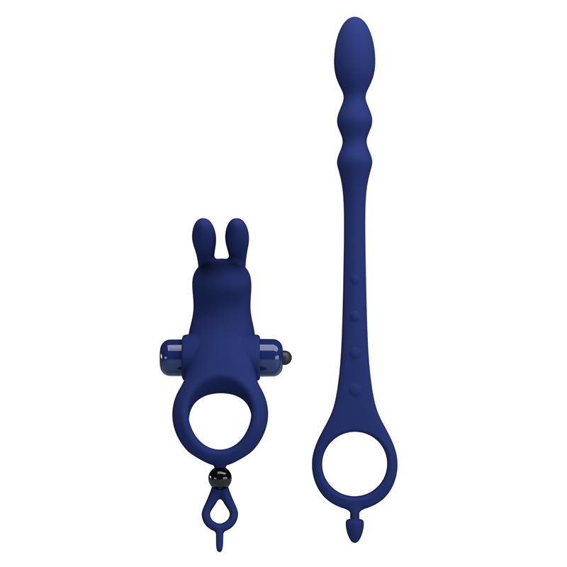 Pretty Love - Ayad Anillo Vibrador Rabbit Con Plug Azul