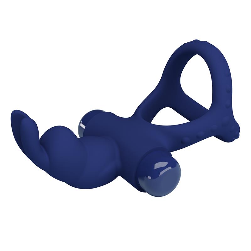 Pretty Love - Luchito Doble Anillo Vibrador Rabbit Azul