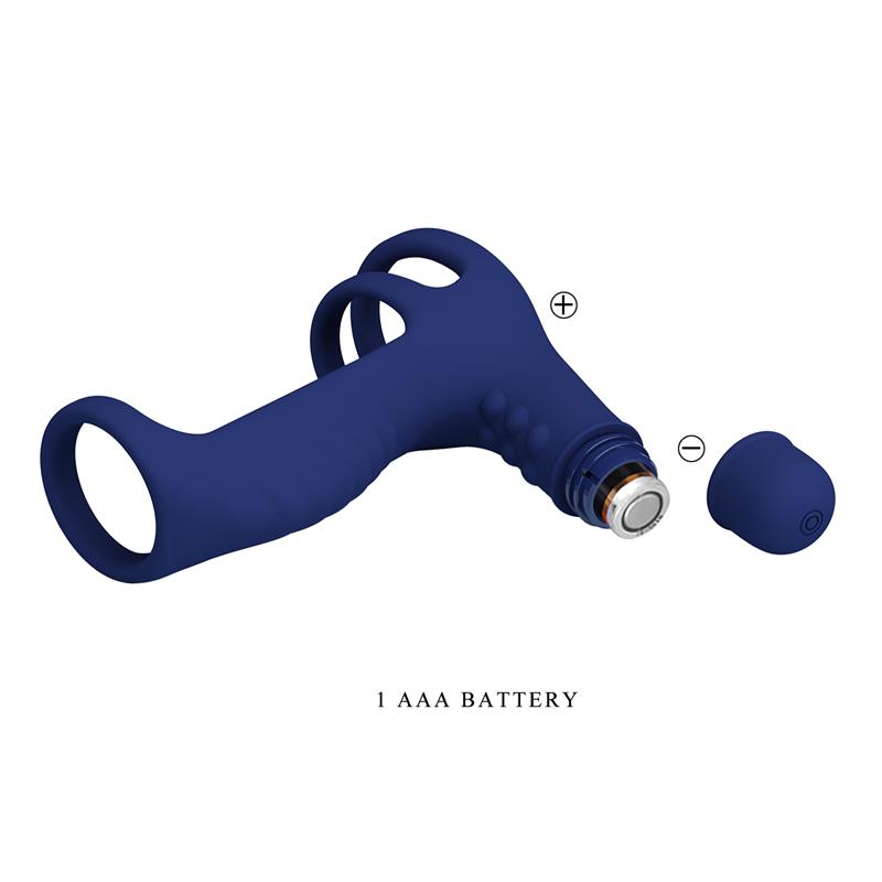 Pretty Love - Elish Anillo Vibrador Con Extensión Azul