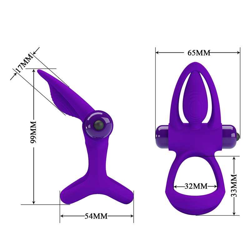 Pretty Love - Anillo Vibrador 10 Vibraciones Silicona Violeta