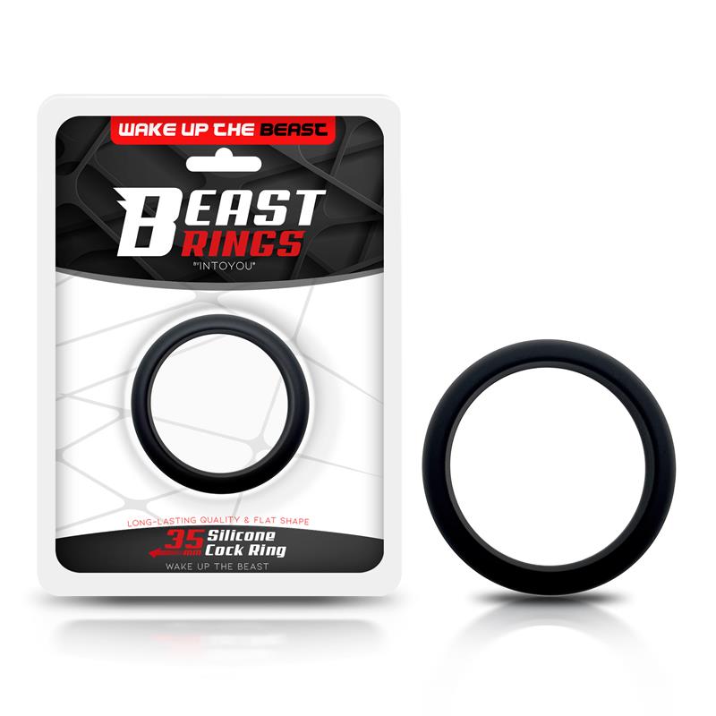 Anillo Para El Pene Forma Plana Silicona Sólida 3.5 Cm Negro