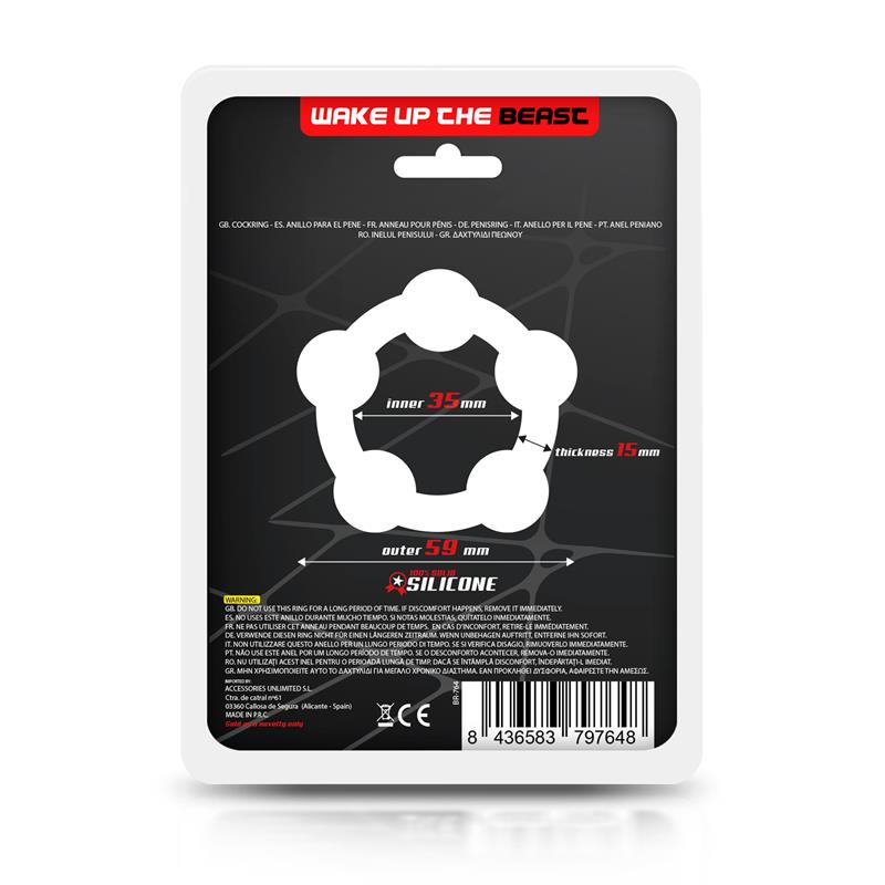 Anillo Para El Pene Silicona Sólida 3.5 Cm Negro