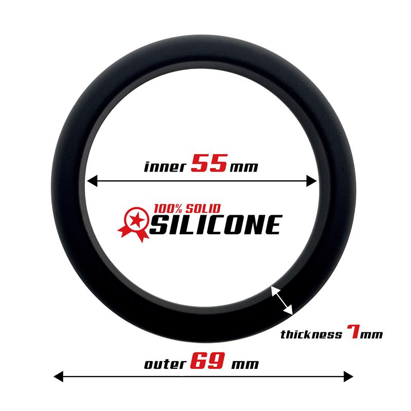 Anillo Para El Pene Silicona Sólida 55 Mm Negro