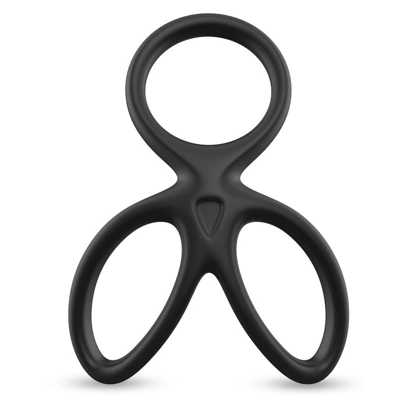 Anillo Triple Pene Y Testículos Silicona Líquida Flexible
