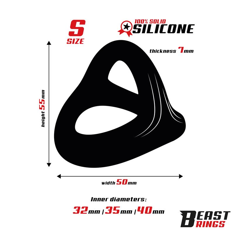 Anillo Triple Silicona Solida 40/35/32mm Talla S