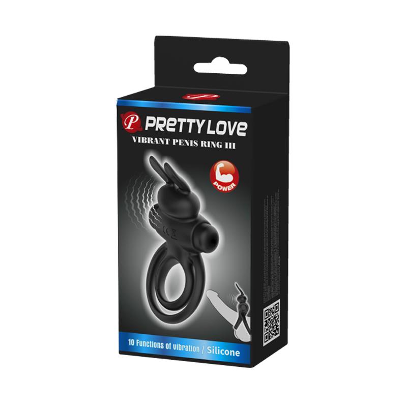 Pretty Love - Anillo Vibrador Iii Conejo Para Pene Negro