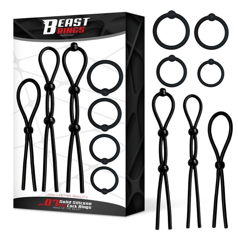 Anillos  Set De 7 Para El Pene Silicona Sólida