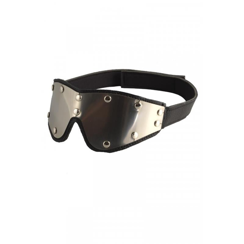 Antifaz Cuero Y Metal Flexible Ajustable