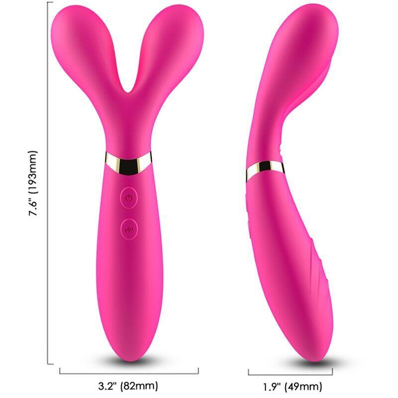 Armony - Y-Wand Masajeador & Vibrador Cabeza Doble Fucsia