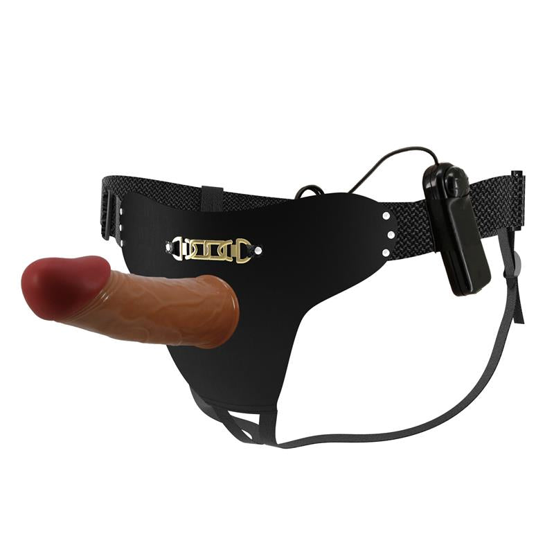 Pretty Love - Starks Harness Briefs Vibración Multi-Velocidad Dildo 17,5 Cm Mulato