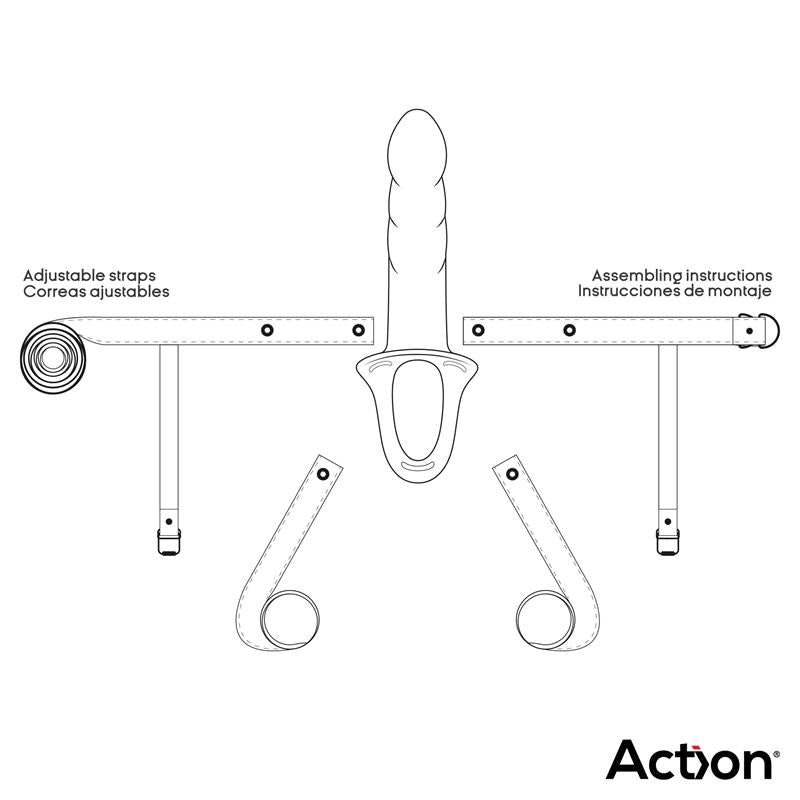 Arnés Strap-On Con Dildo Hueco Silicona Premium Talla L Negro