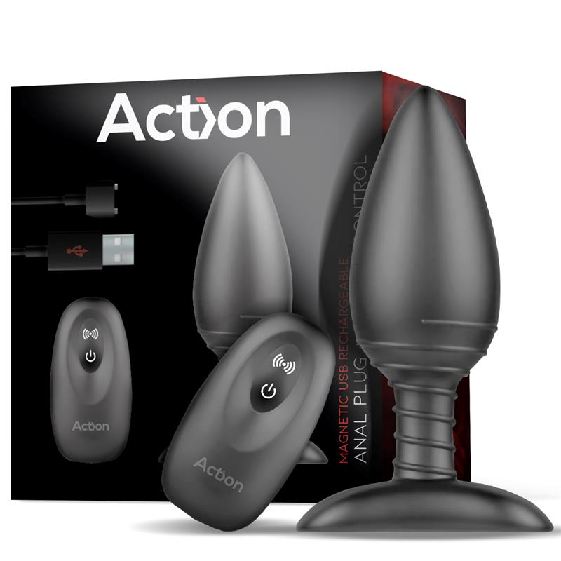 Asher Plug Anal Con Control Remoto Usb Magnético Negro
