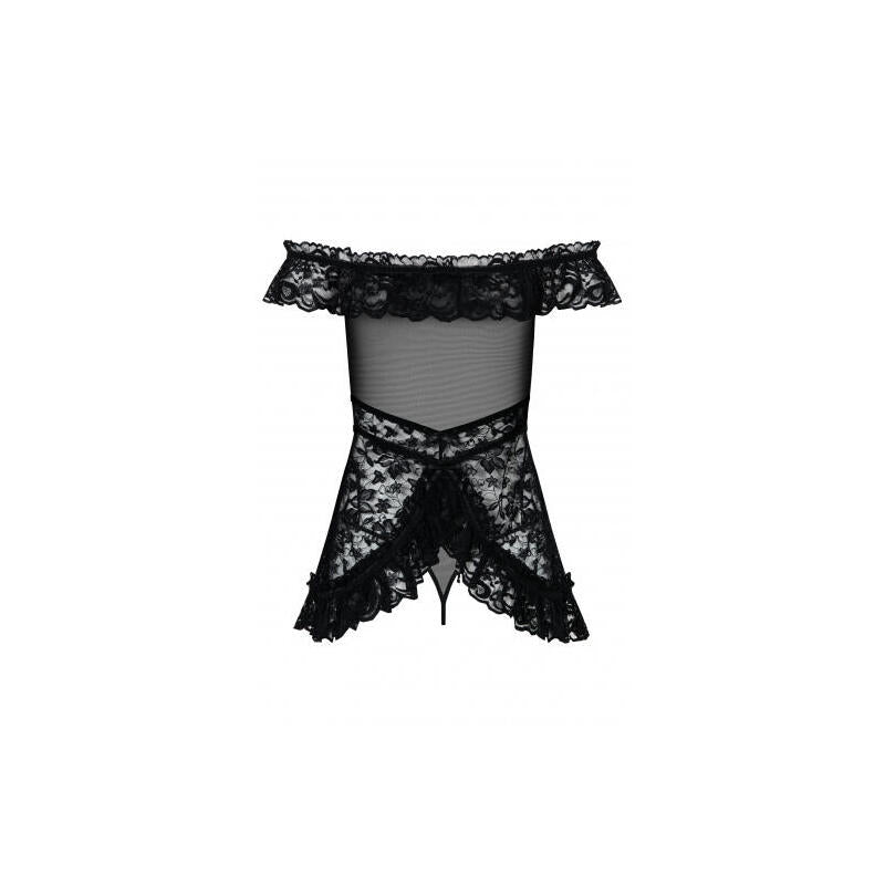 Babydoll Negro L/Xl, Obsessive - Flores