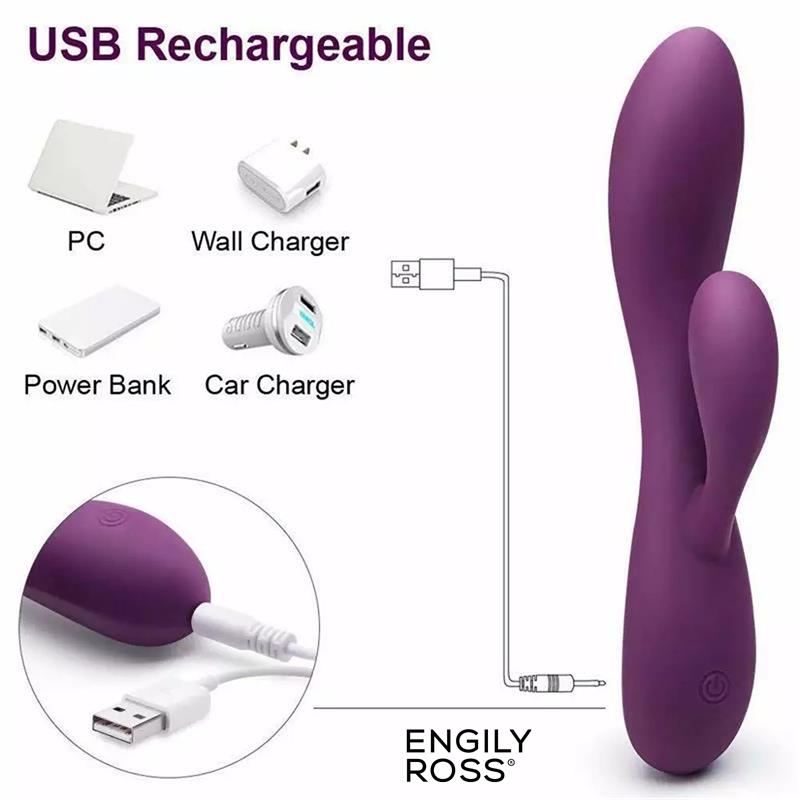Bacall 2.0 Vibrador Silicona Liquida Inyectada Doble Motor Usb Púrpura