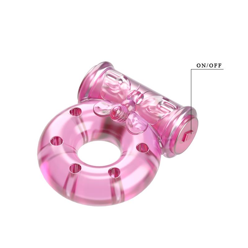 Baile Anillo Vibrador Con Preservativo Color Rosa