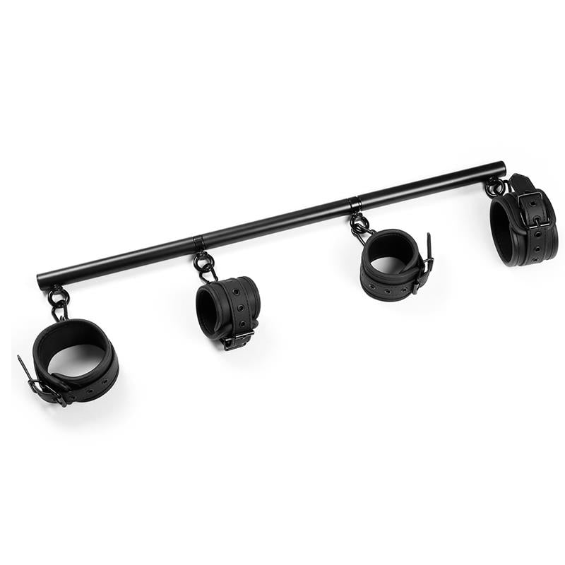 Barra Rígida Separadora Con 4 Esposas Cuero Vegano