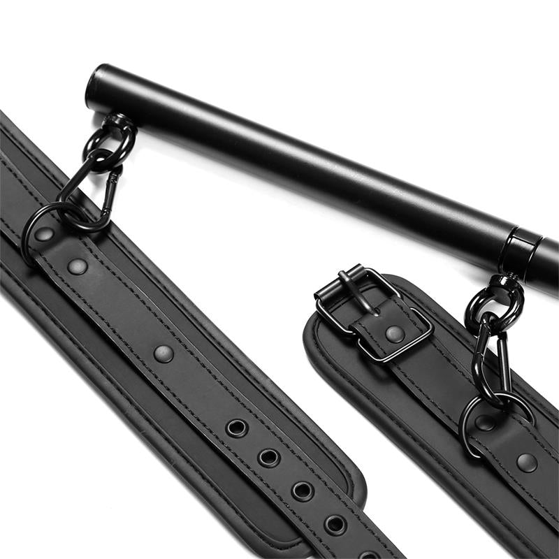 Barra Rígida Separadora Con 4 Esposas Cuero Vegano