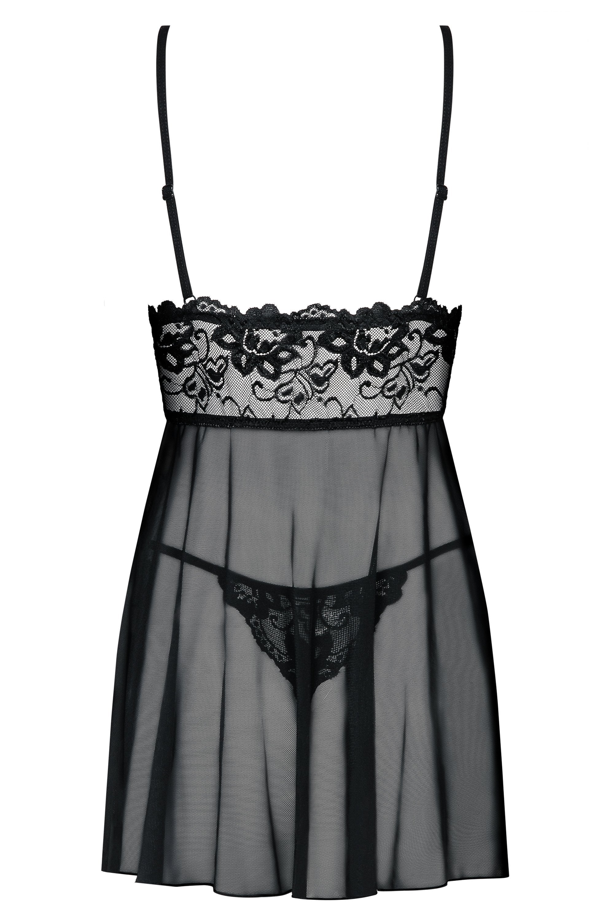 Babydoll Y Tanga Imperia  Color Negro Talla (Interno):S/M