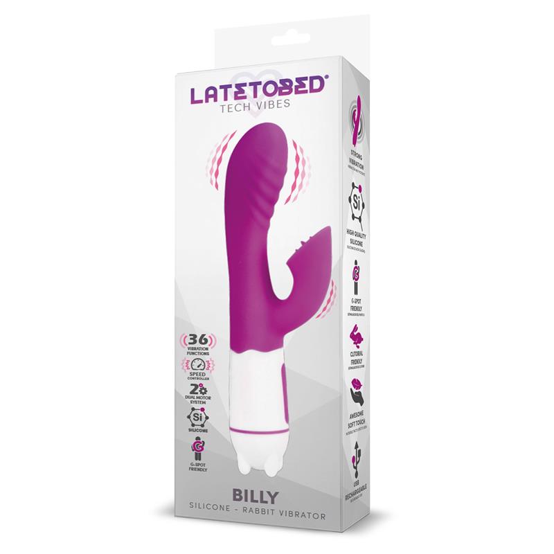 Billy Vibrador Usb 36 Funciones Silicona Púrpura