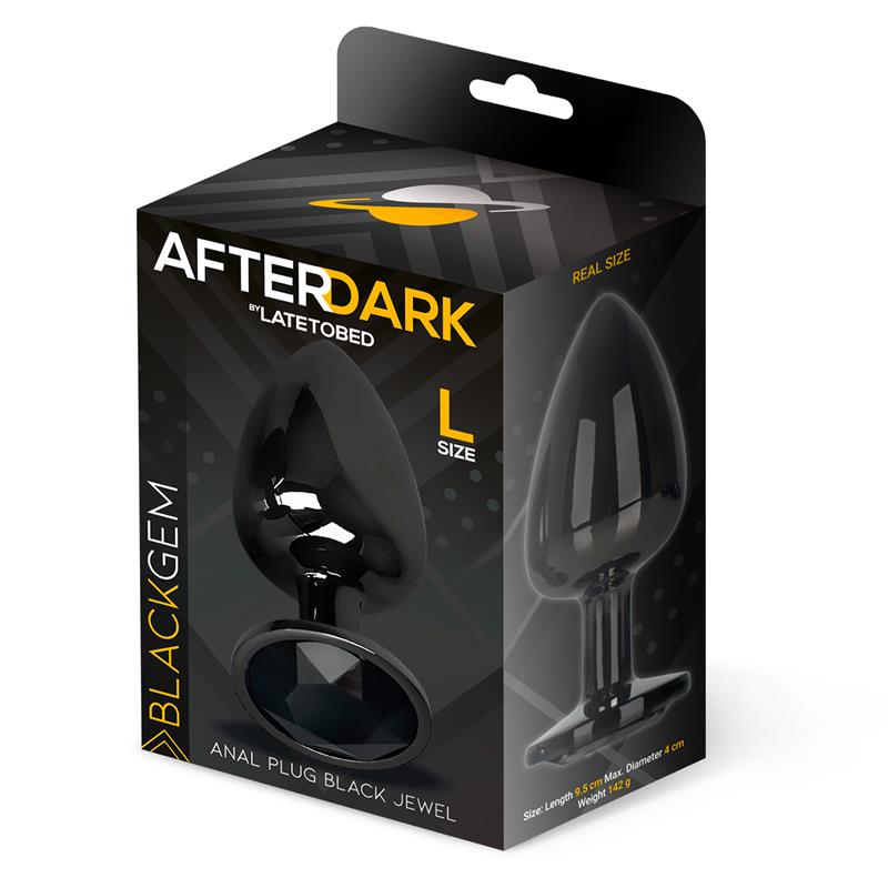 Blackgem Plug Anal Metálico Con Joya Negro Talla L