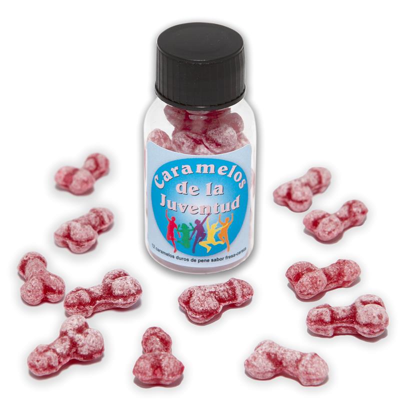 Bote 12 Caramelos Forma Pene Sabor Frutas