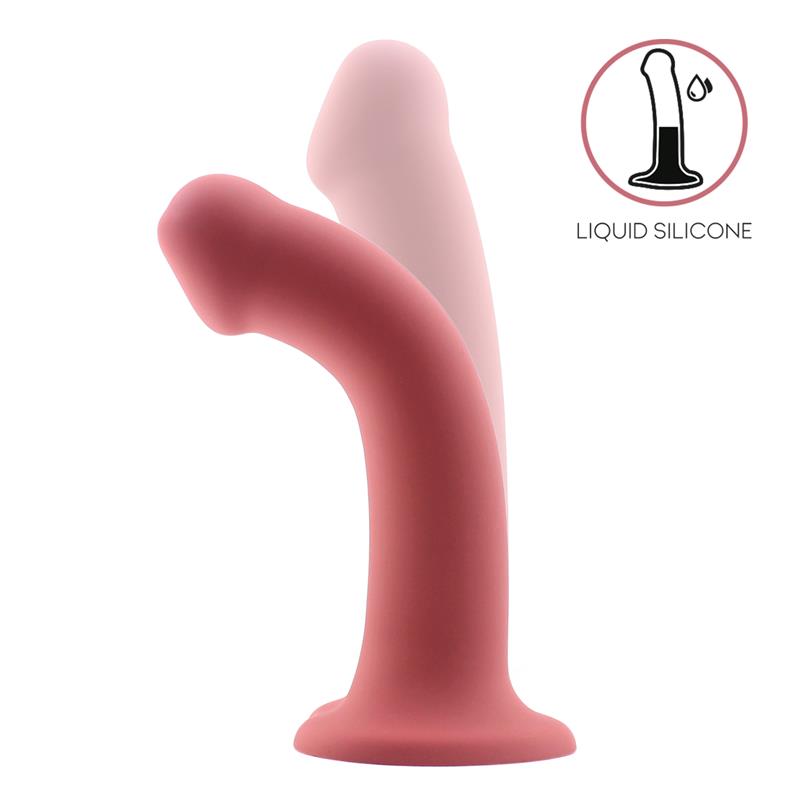 Dildo  Bouncy Silicona Líquida Hiper Flexible 7 - 18 Cm Talla M Burgundy