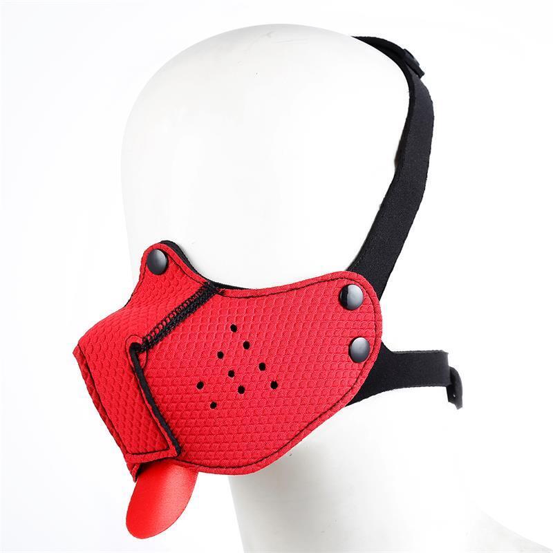 Bozal De Perro De Neopreno Desmontable Y Ajustable Rojo